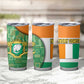 Ivory Coast Tumbler Cup Elephant Crest and Tribal Pattern - African Pride