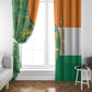 Ivory Coast Window Curtain Elephant Crest and Tribal Pattern - African Pride