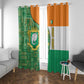 Ivory Coast Window Curtain Elephant Crest and Tribal Pattern - African Pride