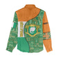 Ivory Coast Women Casual Shirt Elephant Crest and Tribal Pattern - African Pride