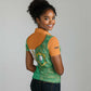 Ivory Coast Women Polo Shirt Elephant Crest and Tribal Pattern - African Pride