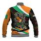 Ivory Coast Elephants Football Baseball Jacket Soccer with Tribal Pattern - African Pride