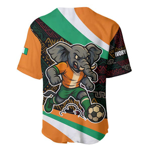 Ivory Coast Elephants Football Baseball Jersey Soccer with Tribal Pattern - African Pride