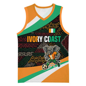 Ivory Coast Elephants Football Basketball Jersey Soccer with Tribal Pattern - African Pride