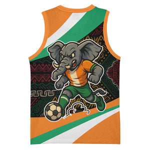 Ivory Coast Elephants Football Basketball Jersey Soccer with Tribal Pattern - African Pride