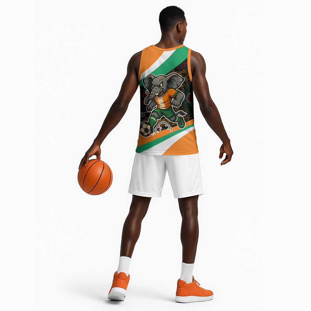 Ivory Coast Elephants Football Basketball Jersey Soccer with Tribal Pattern - African Pride