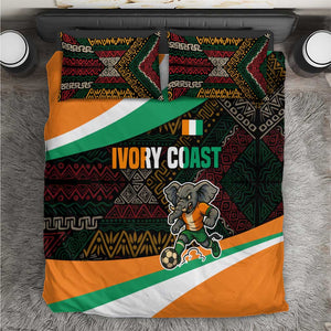 Ivory Coast Elephants Football Bedding Set Soccer with Tribal Pattern - African Pride