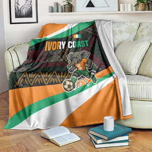 Ivory Coast Elephants Football Blanket Soccer with Tribal Pattern - African Pride