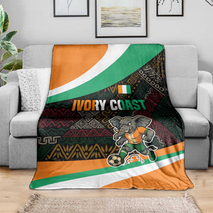 Ivory Coast Elephants Football Blanket Soccer with Tribal Pattern - African Pride