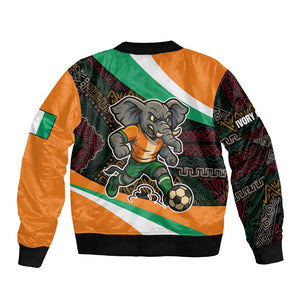 Ivory Coast Elephants Football Bomber Jacket Soccer with Tribal Pattern - African Pride