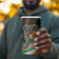 Ivory Coast Elephants Football 4 in 1 Can Cooler Tumbler Soccer with Tribal Pattern - African Pride