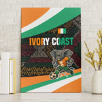 Ivory Coast Elephants Football Canvas Wall Art Soccer with Tribal Pattern - African Pride