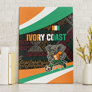 Ivory Coast Elephants Football Canvas Wall Art Soccer with Tribal Pattern - African Pride