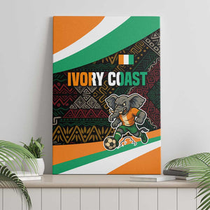 Ivory Coast Elephants Football Canvas Wall Art Soccer with Tribal Pattern - African Pride