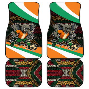 Ivory Coast Elephants Football Car Mats Soccer with Tribal Pattern - African Pride