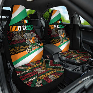 Ivory Coast Elephants Football Car Seat Cover Soccer with Tribal Pattern - African Pride