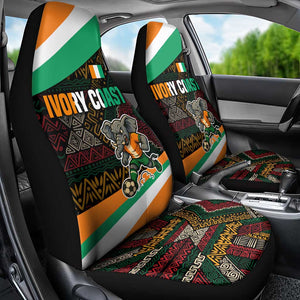 Ivory Coast Elephants Football Car Seat Cover Soccer with Tribal Pattern - African Pride
