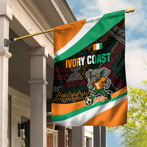 Ivory Coast Elephants Football Garden Flag Soccer with Tribal Pattern - African Pride