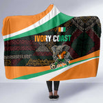 Ivory Coast Elephants Football Hooded Blanket Soccer with Tribal Pattern - African Pride