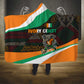Ivory Coast Elephants Football Hooded Blanket Soccer with Tribal Pattern - African Pride