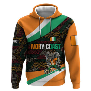 Ivory Coast Elephants Football Hoodie Soccer with Tribal Pattern - African Pride