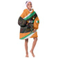 Ivory Coast Elephants Football Kid Wearable Blanket Hoodie Soccer with Tribal Pattern - African Pride