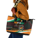 Ivory Coast Elephants Football Leather Tote Bag Soccer with Tribal Pattern - African Pride