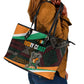 Ivory Coast Elephants Football Leather Tote Bag Soccer with Tribal Pattern - African Pride