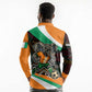 Ivory Coast Elephants Football Long Sleeve Polo Shirt Soccer with Tribal Pattern - African Pride