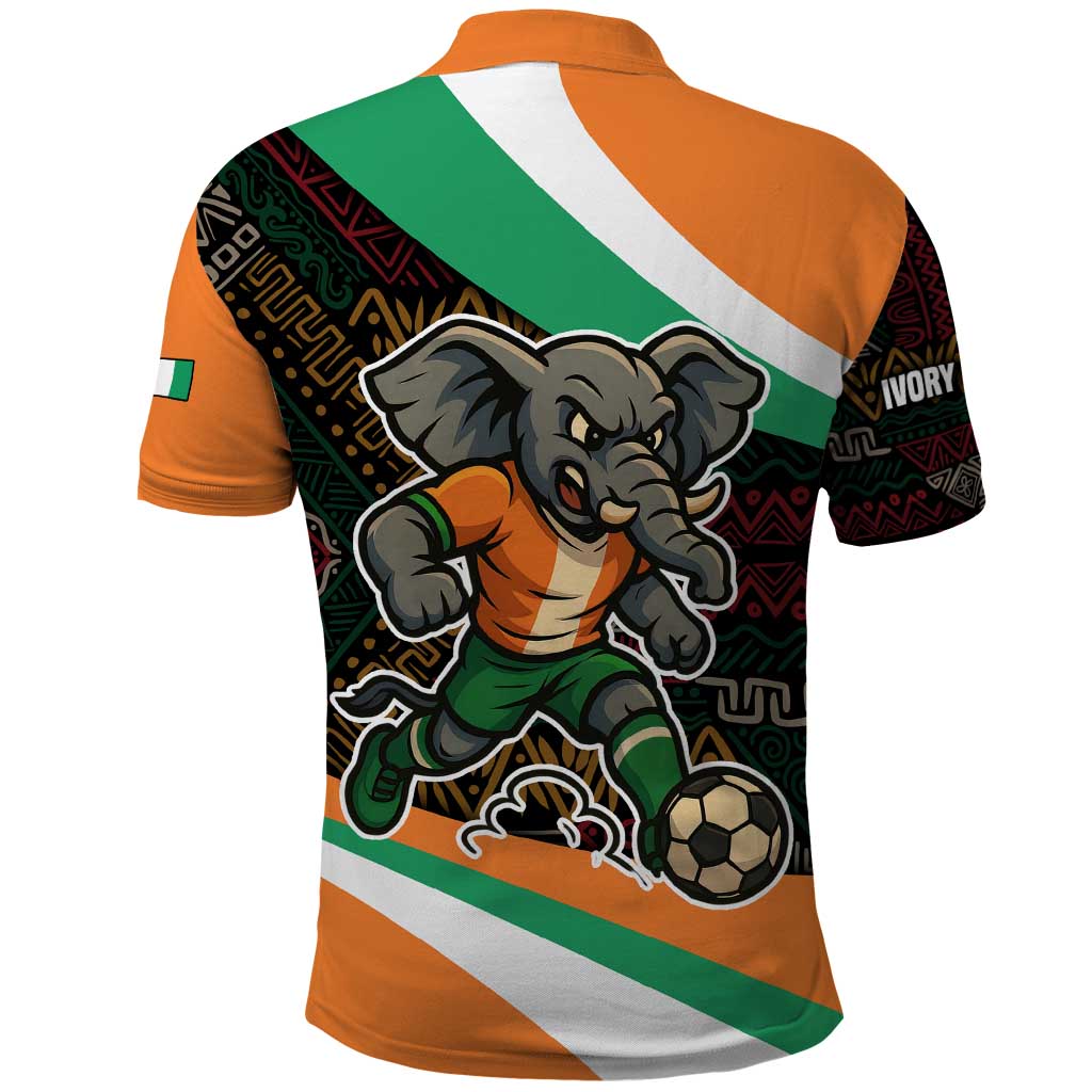 Ivory Coast Elephants Football Polo Shirt Soccer with Tribal Pattern - African Pride