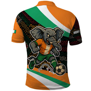 Ivory Coast Elephants Football Polo Shirt Soccer with Tribal Pattern - African Pride