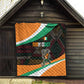 Ivory Coast Elephants Football Quilt Soccer with Tribal Pattern - African Pride