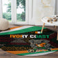 Ivory Coast Elephants Football Round Carpet Soccer with Tribal Pattern - African Pride
