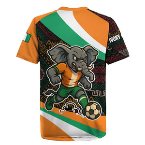 Ivory Coast Elephants Football Rugby Jersey Soccer with Tribal Pattern - African Pride