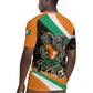 Ivory Coast Elephants Football Rugby Jersey Soccer with Tribal Pattern - African Pride