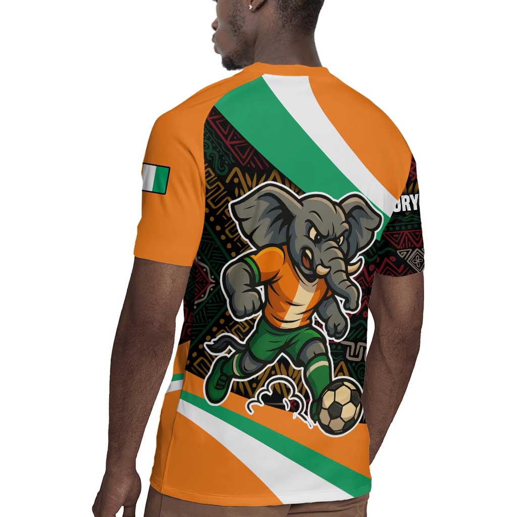 Ivory Coast Elephants Football Rugby Jersey Soccer with Tribal Pattern - African Pride