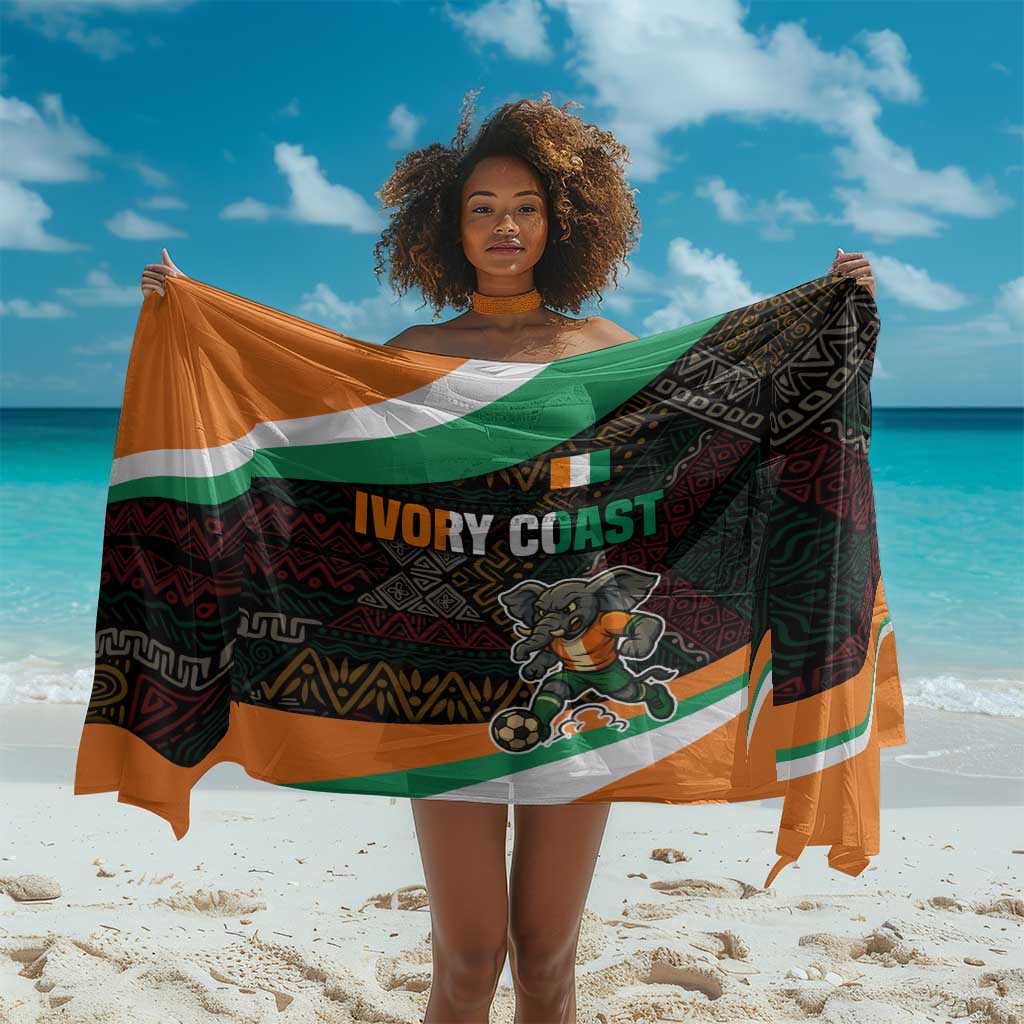 Ivory Coast Elephants Football Sarong Soccer with Tribal Pattern - African Pride