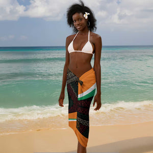 Ivory Coast Elephants Football Sarong Soccer with Tribal Pattern - African Pride