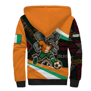 Ivory Coast Elephants Football Sherpa Hoodie Soccer with Tribal Pattern - African Pride