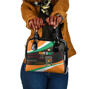 Ivory Coast Elephants Football Shoulder Handbag Soccer with Tribal Pattern - African Pride