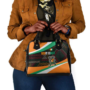 Ivory Coast Elephants Football Shoulder Handbag Soccer with Tribal Pattern - African Pride