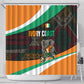 Ivory Coast Elephants Football Shower Curtain Soccer with Tribal Pattern - African Pride
