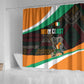 Ivory Coast Elephants Football Shower Curtain Soccer with Tribal Pattern - African Pride