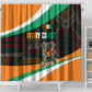 Ivory Coast Elephants Football Shower Curtain Soccer with Tribal Pattern - African Pride