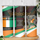 Ivory Coast Elephants Football Skinny Tumbler Soccer with Tribal Pattern - African Pride