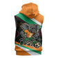 Ivory Coast Elephants Football Sleeveless Zip Hoodie Soccer with Tribal Pattern - African Pride