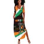 Ivory Coast Elephants Football Summer Maxi Dress Soccer with Tribal Pattern - African Pride