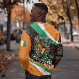 Ivory Coast Elephants Football Sweatshirt Soccer with Tribal Pattern - African Pride