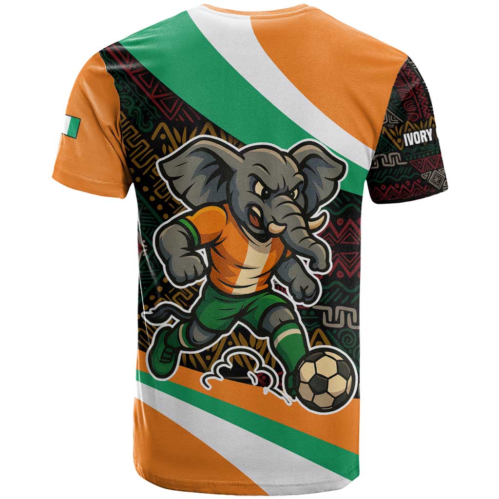Ivory Coast Elephants Football T shirt Soccer with Tribal Pattern - African Pride