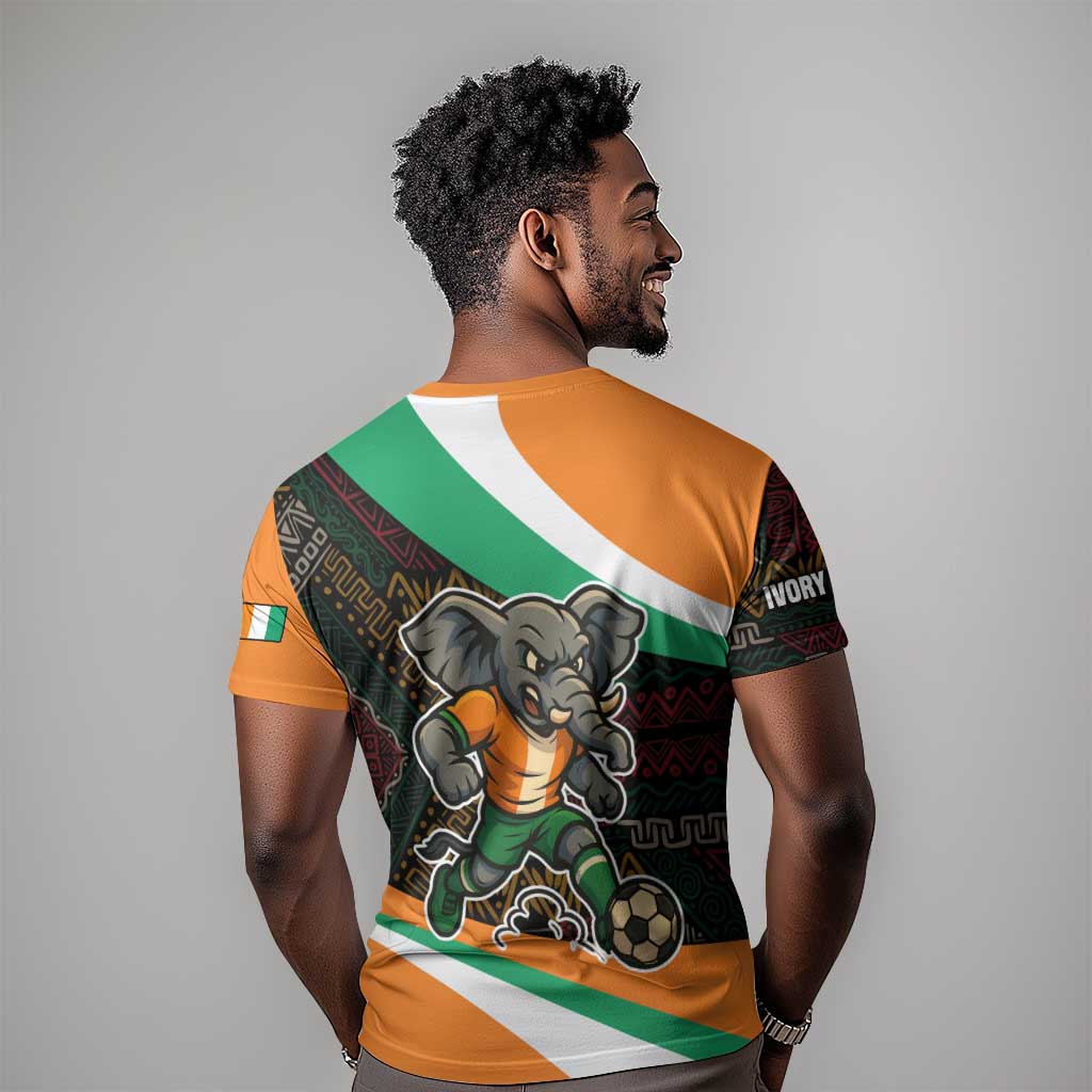 Ivory Coast Elephants Football T shirt Soccer with Tribal Pattern - African Pride